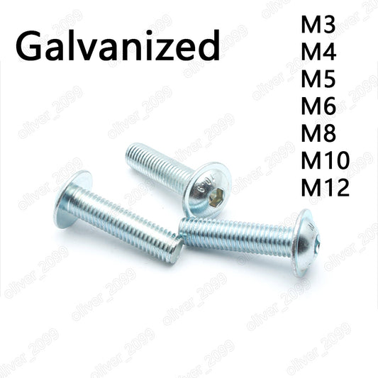 Galvanized Steel Hex Socket Bolt Button Flanged Washer Head Screw M3 M4 M5 M6 M8