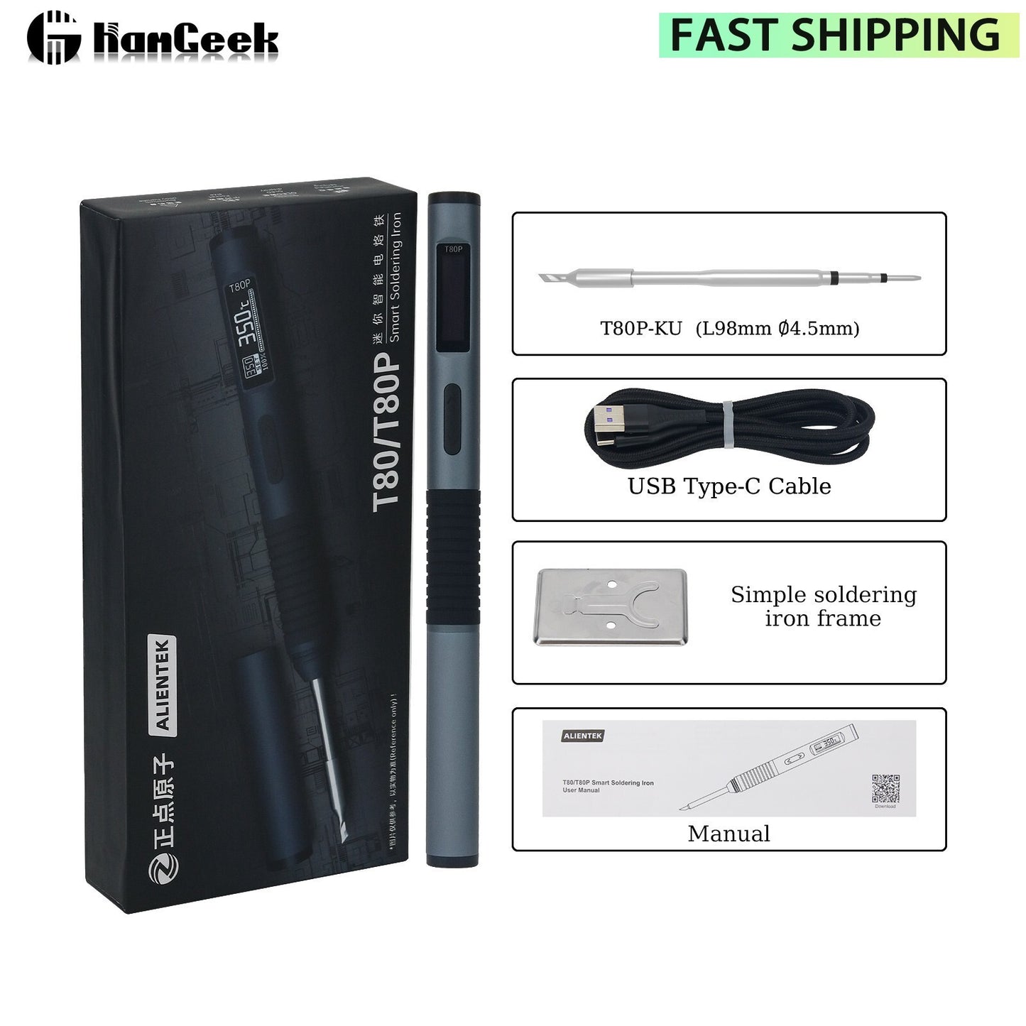 ya 25 T80P Electric Soldering Iron 100W Constant Welding Station+T80P-KU Soldering Pen