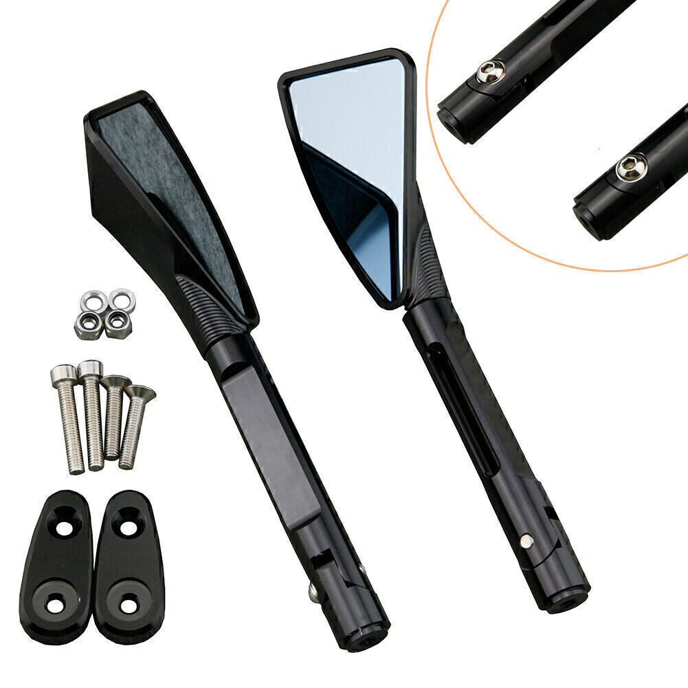 ya 4 6.21 Pair CNC Aluminum Pair Rear Side Mirrors for Yamaha 99-03 R6 2000-2001 R1 Black