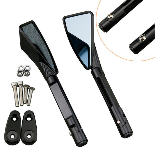ya 4 6.21 Pair CNC Aluminum Pair Rear Side Mirrors for Yamaha 99-03 R6 2000-2001 R1 Black