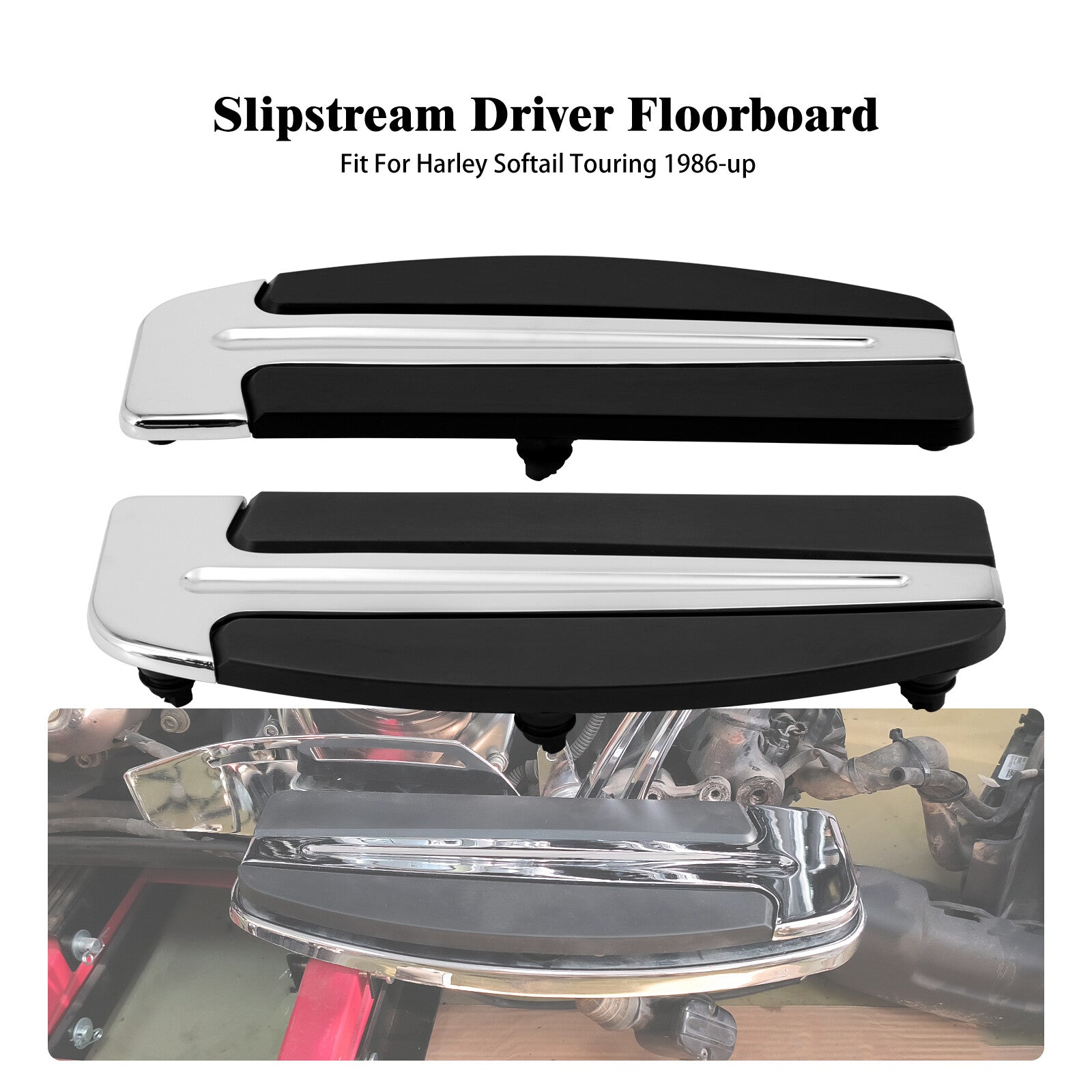 ya 11 6.8 Driver Floorboard Footboard Inserts for Harley Road King Electra Glide 1986-2024