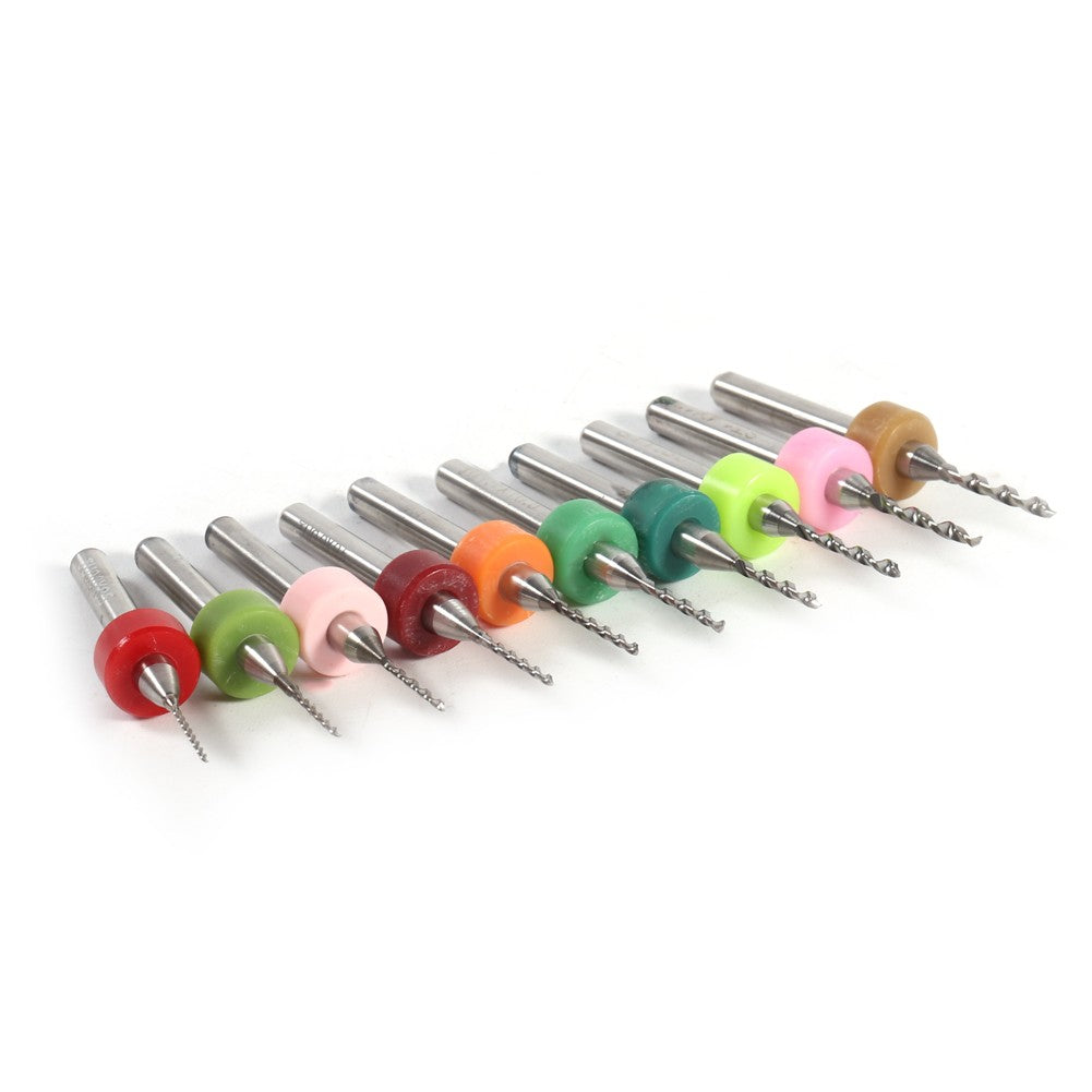 ya 25 10pcs 0.6-1.5mm Cemented Carbide Mini Micro Drill Bits For CNC PCB Print