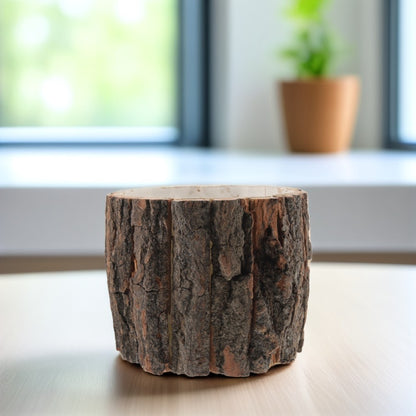 ya 14 Wood Bark Flower Pot Rustic Succulent Planter Farmhouse Flower Bucket Wood Log