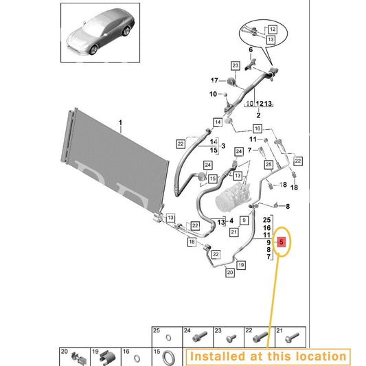 ya 12 5.22.2 Suitable for Porsche for PANAMERA AC air conditioning fluid hose line 971260702F/D