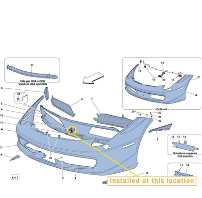ya 5 8.7 Suitable for for Ferrari 458 front bar logo base OE:82955600