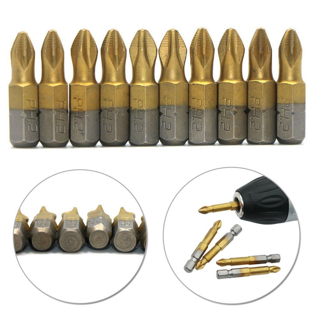 ya 25 10pcs 25mm Screwdriver Bit Set Non-Slip Electrical Mechanic Repairing Equipment