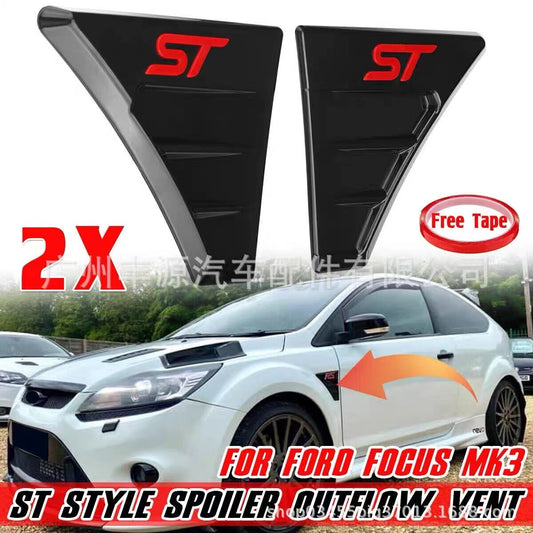 ya 3 6.23 2-piece black wing vent side air intake decal for Ford Focus MK3 Mk2