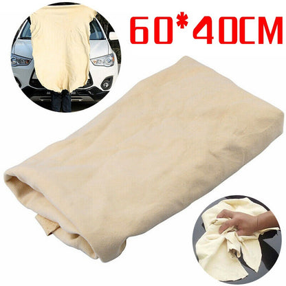 ya 5 8.7 1Pcs Natural Chamois Leather Car Dish Cleaning Drying Cloth Absorbent Wash