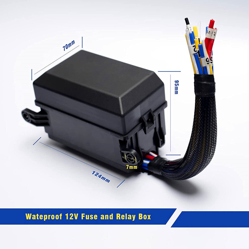 ya 5 8.7 6 Way 12V Fuse&Relay Box w/Pre-Wires Universal For Car Truck Boat JD1914 RTT7121