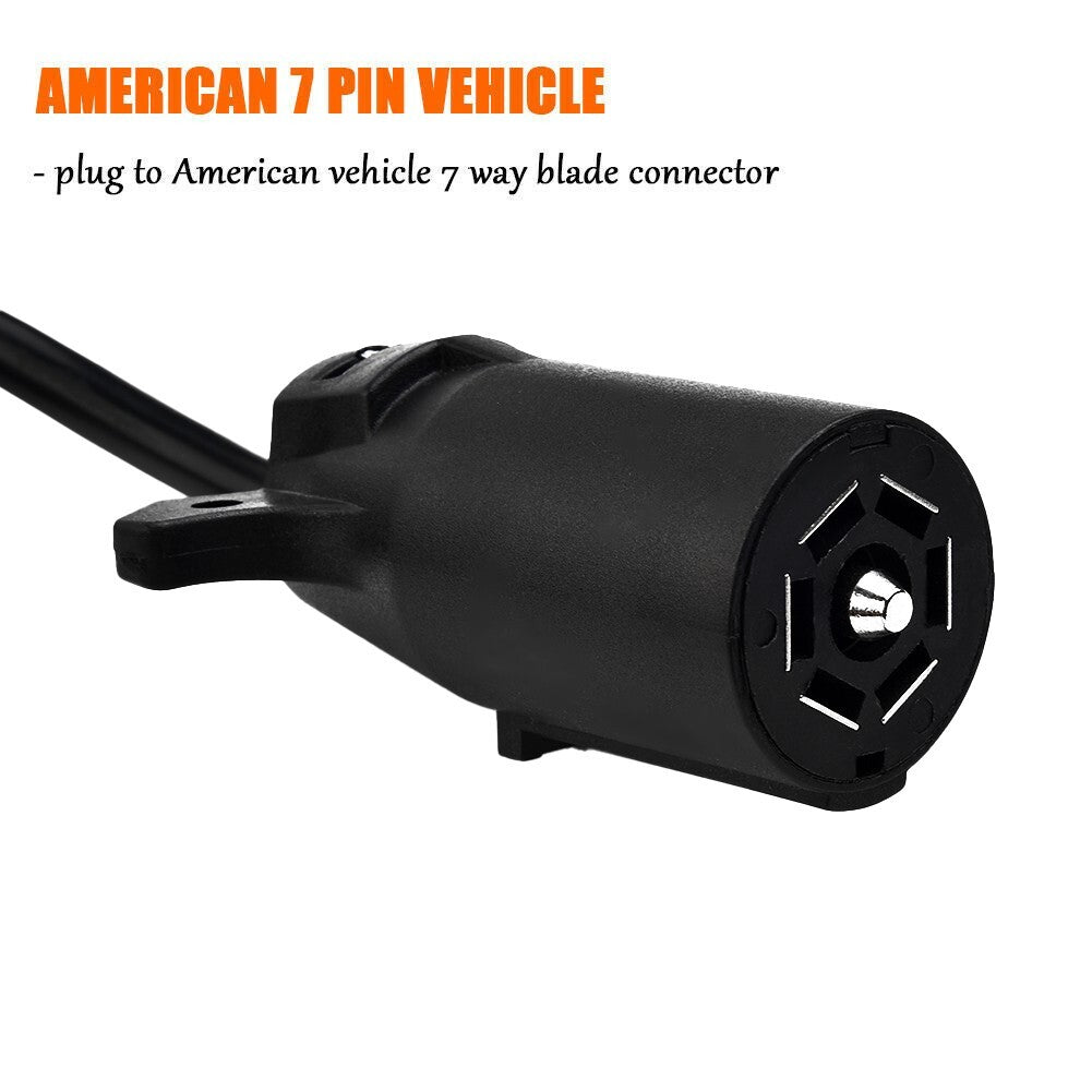 ya 5 8.7 Vehicle 7 Way Plug To European 13-Pin Round Connector Trailer-Light Converter