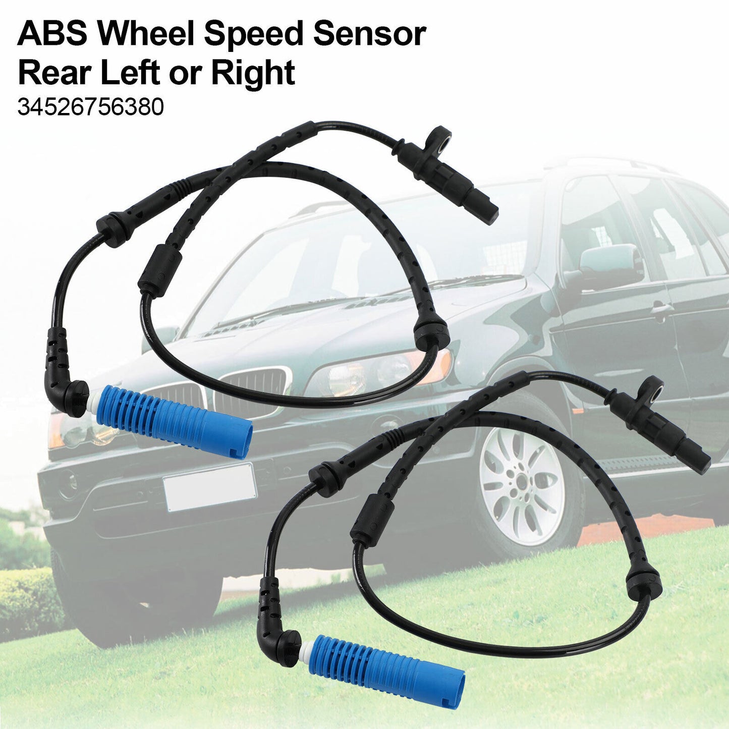 ya 1 8.5.1 2pcs ABS Wheel Speed Sensor Rear Left+Right for E53 X5 2000-2006 34526756380