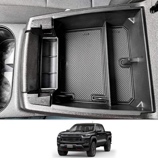 ya 8 5.26 For 2023-2024 for GMC for Canyon Middle Console Organizer Tray Armrest Storage Box Black