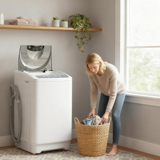 ya 28 Full Automatic Portable Washer Compact Washing Machine,8 Programs&6 Water Levels