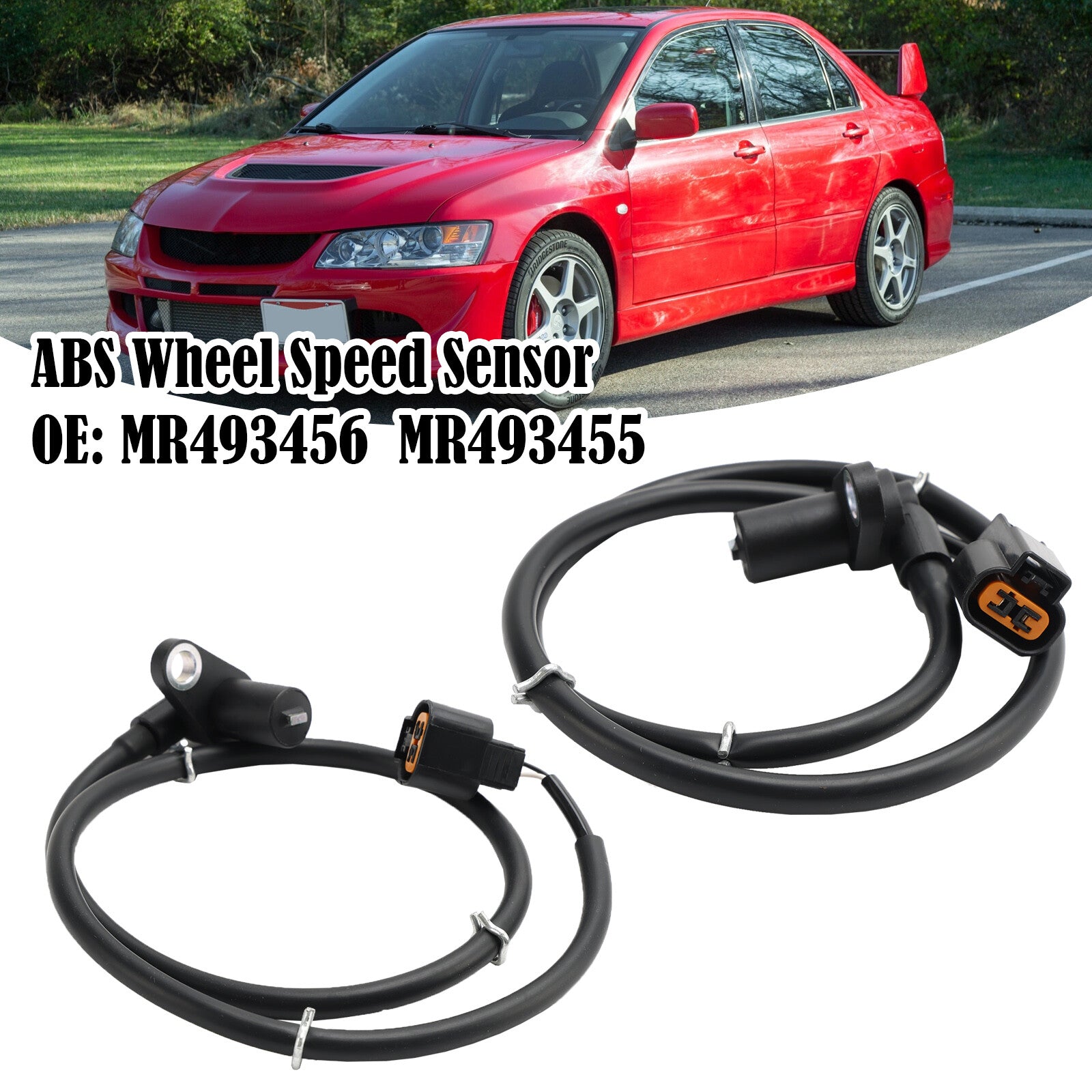 ya 1 8.5.1 2Pcs Rear Left & Right ABS Wheel Speed Sensor For Lancer Evo 2.0 16V