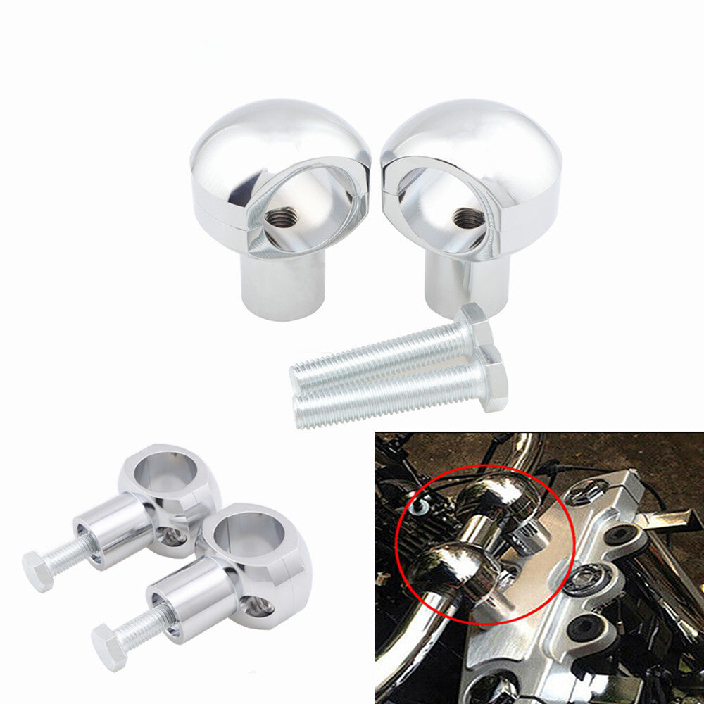 ya 2 6.30 Chrome 32mm CNC Handlebar Riser Bar Mount Clamp for Harley Touring Softail Dyna