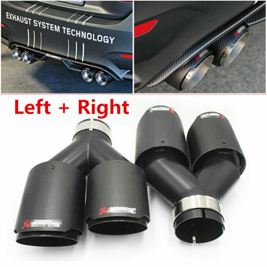 ya 4 6.17.2 2pcs carbon fiber car dual system bottom end pipe id:2.5 od:3.5 left + right