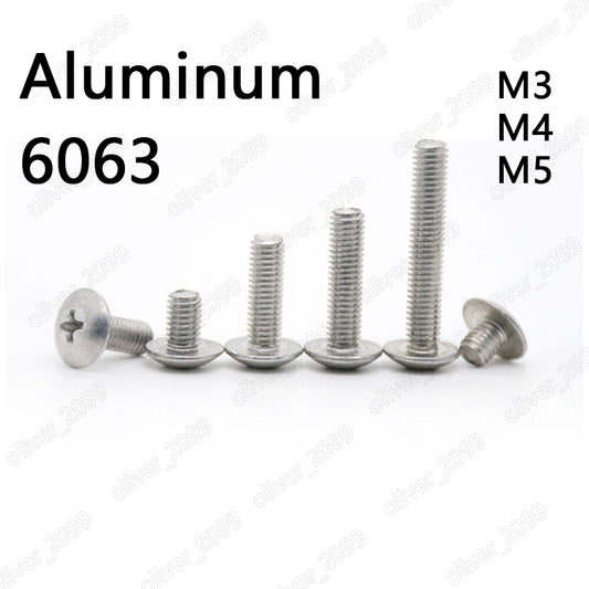Aluminum 6063 Phillips Cross Recessed Truss Head Machine Screws M3 M4 M5