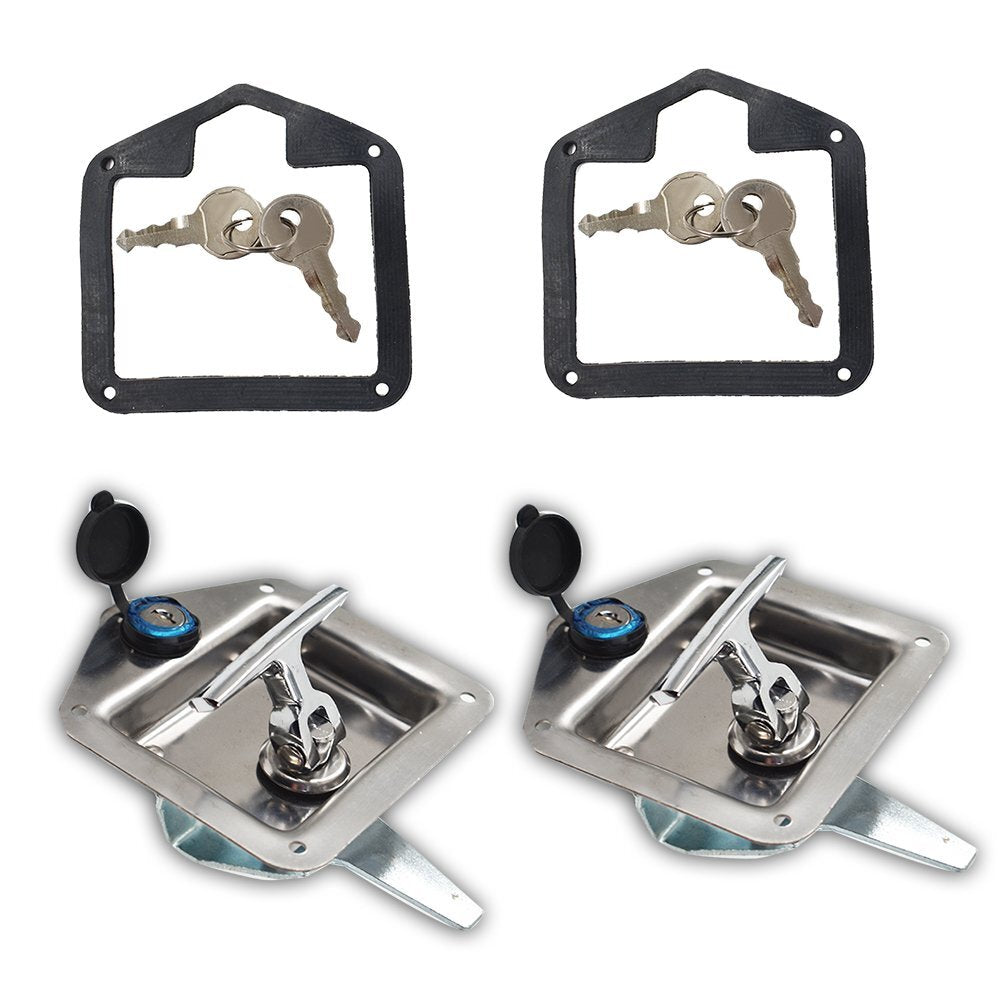 ya 2 7.15 2 Pack Trailer Door Latch T-Handle Lock Key for Camper Truck Tool Box