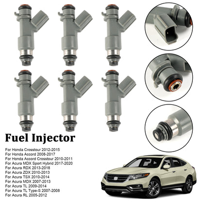ya 1 8.12 baidi 6PCS Fuel Injector 16450-R70-A01 For Accord Crosstour MDX 3.0L 3.5L 3.7L V6