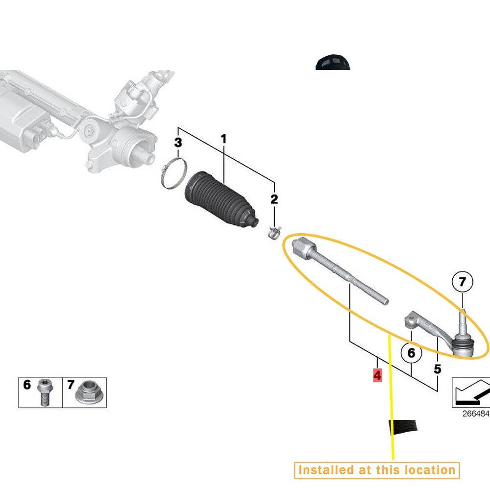ya 5 8.7 Suitable for BMW X3 X4 G08 tie rod ball joint (L) OE: 32106871884