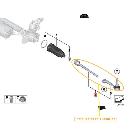 ya 5 8.7 Suitable for BMW X3 X4 G08 tie rod ball joint (L) OE: 32106871884