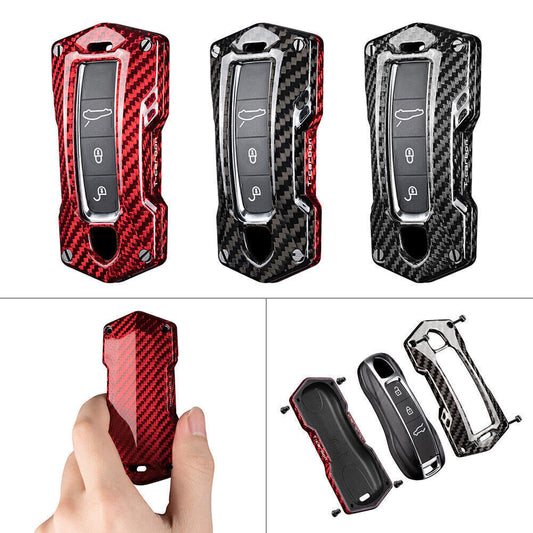 ya 10 5.28 Carbon Fiber Style Car Key Fob Case Cover Fit 2017-2018 for Porsche for Cayenne for PANAMERA