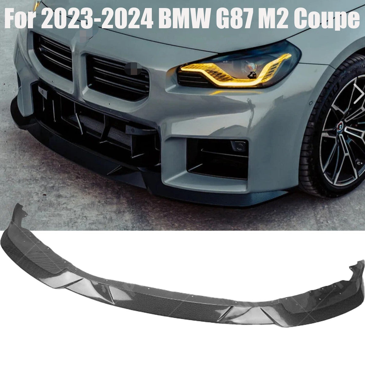 ya 10 10.28 Real Carbon Fiber MH Style Front Bumper Splitter Lip For 23-24 G87 M2 Coupe