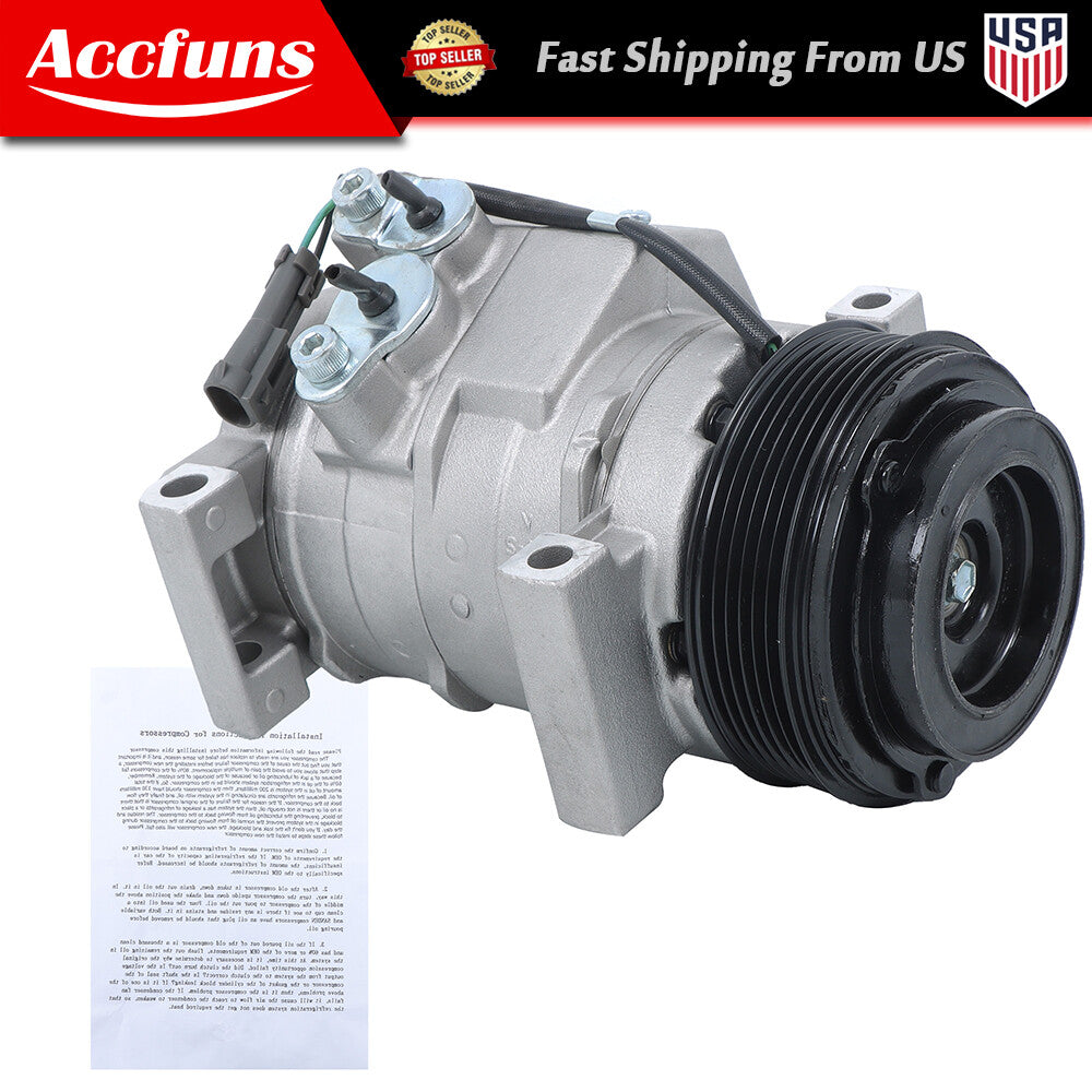 ya 7 6.11 Air Conditioning Compressor with Clutch Fits 2002 - 2013 for Chevrolet for Silverado 2500 HD 15100340