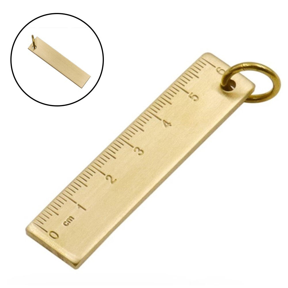 ya 14 1X Small Copper Ruler 3mm Thickened Brass Metal-Ruler Copper Key-Pendant New