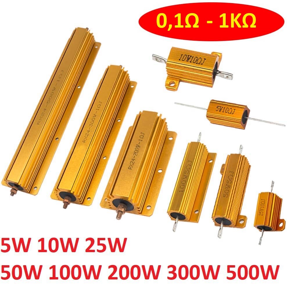 High-Power Wirewound Aluminum Load Resistors (5-500W) - Precise 5% Tolerance