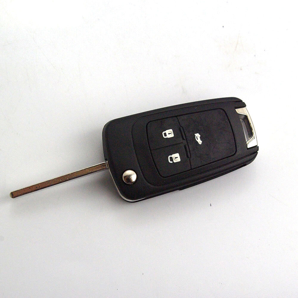 ya 10 5.28 3 BTNs Flip Remote Key Shell Fob Case W/ Uncut Blade Fit for Cruze Replacement