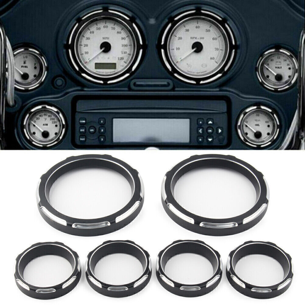 ya 2 6.29 for Harley Touring FLHT FLHX 1996-2013 6x Speedometer Board Burst Gauge Bezel