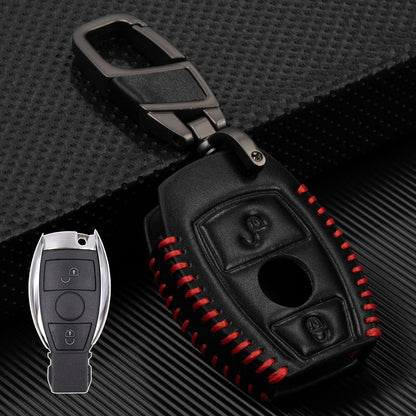 ya 5 8.7 Leather Key Fob Case Cover Remote 2 Button for Mercedes-benz A B C E S Class CLA