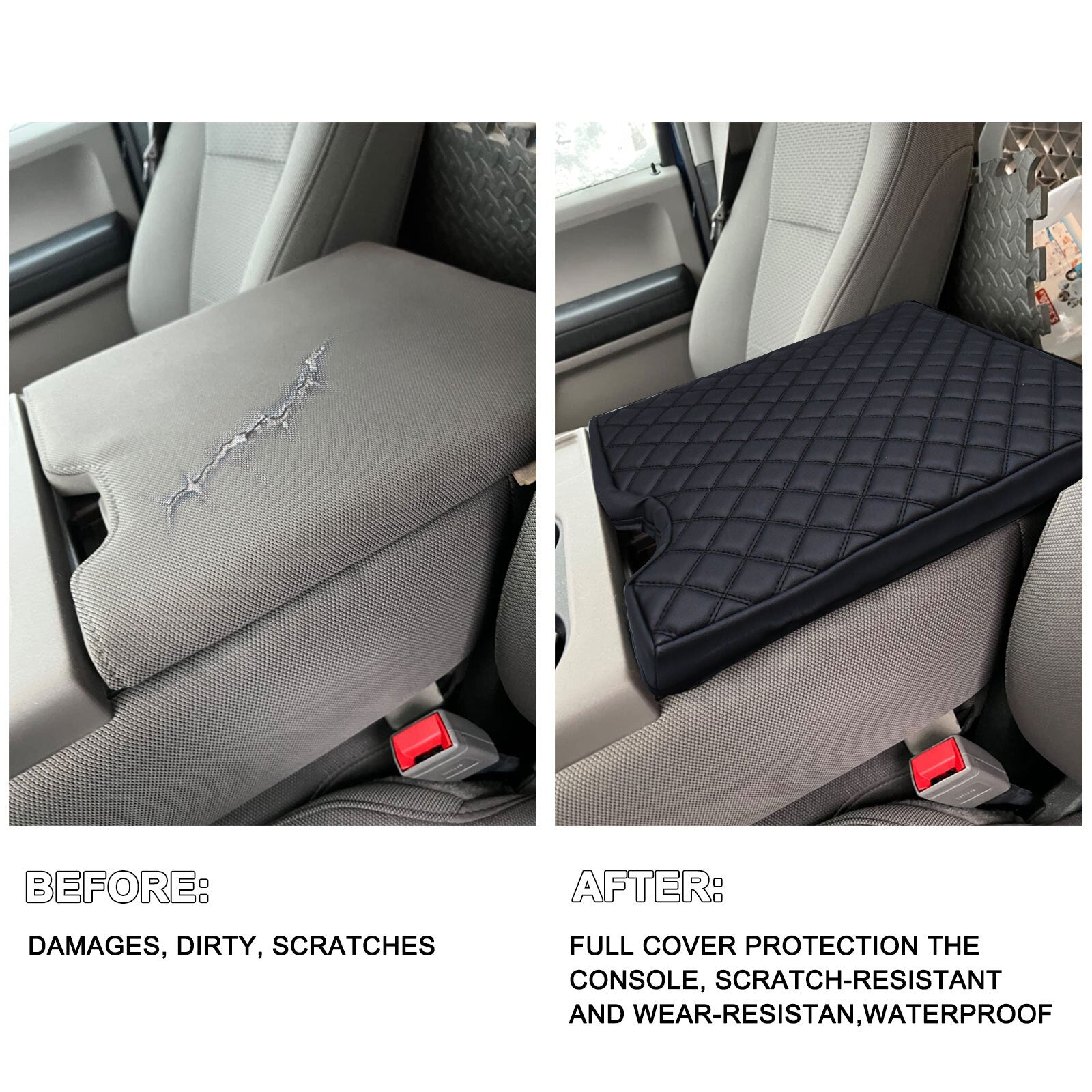 ya 2 6.26 For 2017-2022 for Ford F150 F250 F350 Jump for SEAT Center Console Lid Armrest Cover