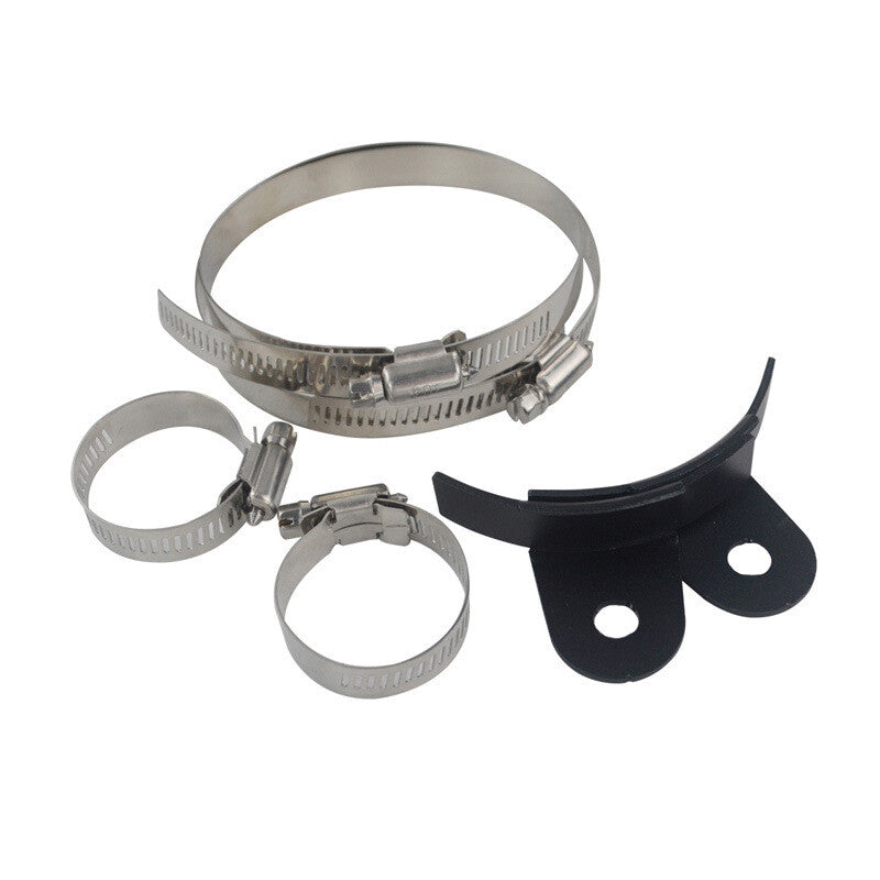 ya 5 8.7 Universal Aluminum Car Auto Power Steering Fluid Reservoir Tank Clamps Silver