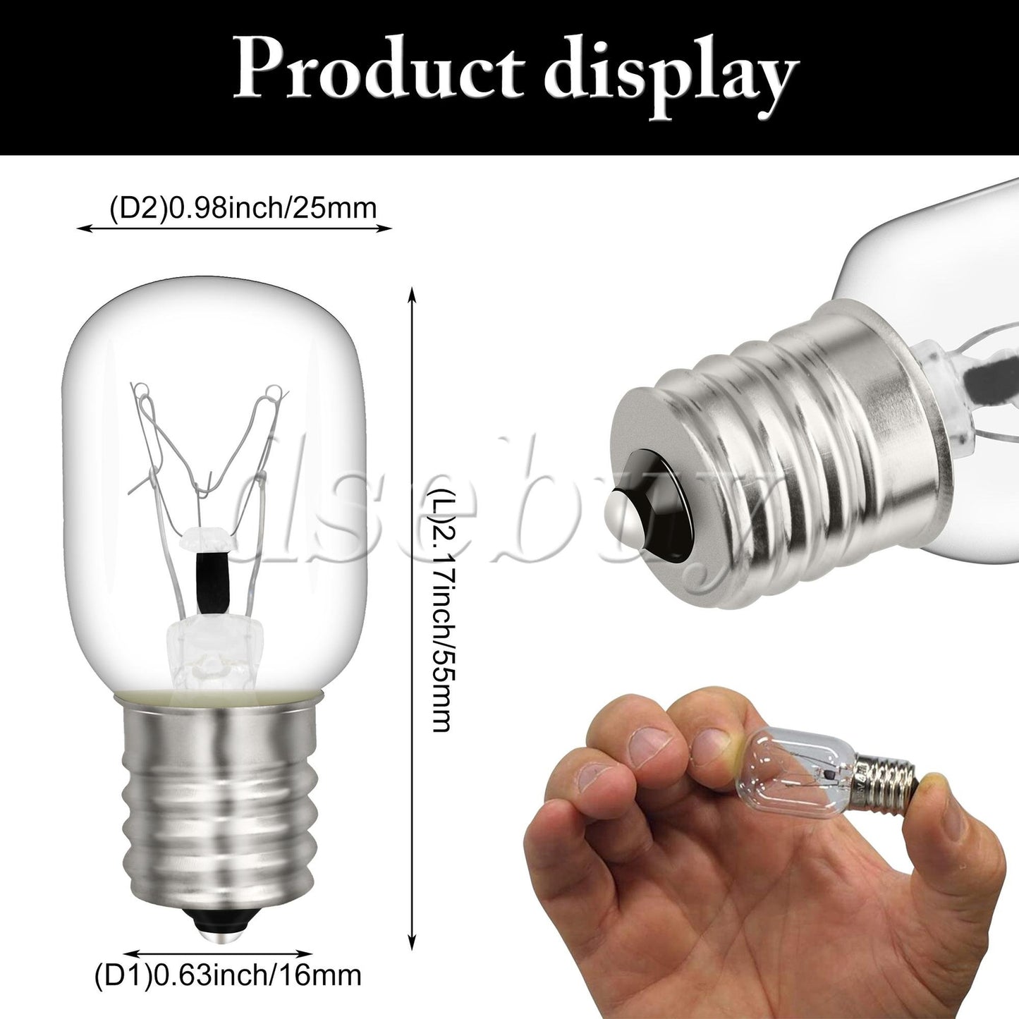 ya 26 8206232A Microwave Light Bulb Lamp 125V 40W with E17 Base Pack of 3