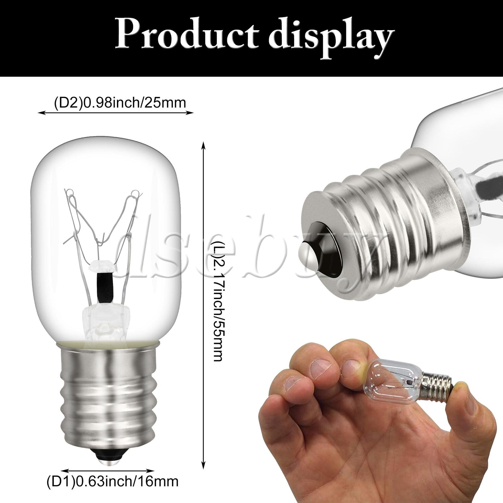 ya 26 8206232A Microwave Light Bulb Lamp 125V 40W with E17 Base Pack of 3
