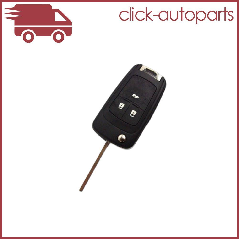ya 10 5.28 1X 3 BTNs Flip Remote Key Shell Fob Case w/ Uncut Blade Replace for Chevy for Cruze