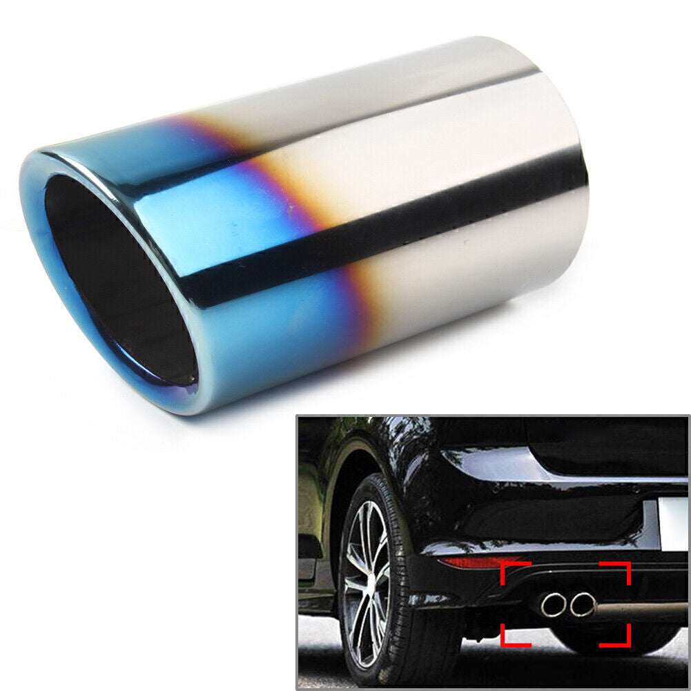 ya 4 6.17.2 for VW for Golf MK7 2013-21 Stainless Steel Rear Pipe Tail Muffler Tip Blue
