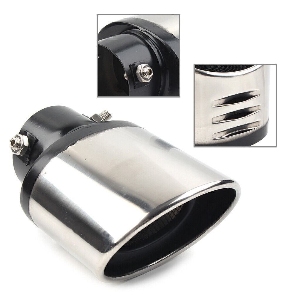 ya 4 6.17.2 Chrome Car Stainless Steel Rear Pipe Tail Muffler Tip Round Accessories