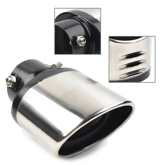 ya 4 6.17.2 Chrome Car Stainless Steel Rear Pipe Tail Muffler Tip Round Accessories