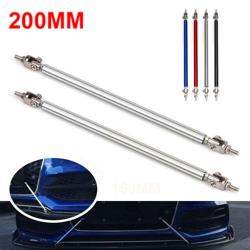 ya 4 6.17 Adjustable 200MM Front Bumper Lip Splitter Rod Strut Tie Bar Support Kit 1 Pair