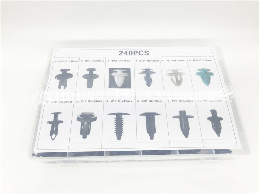 ya 5 8.7 240Pcs Mixed Size Car Door Bumper Panel Fender Retainer Push Rivet Fastener Clip