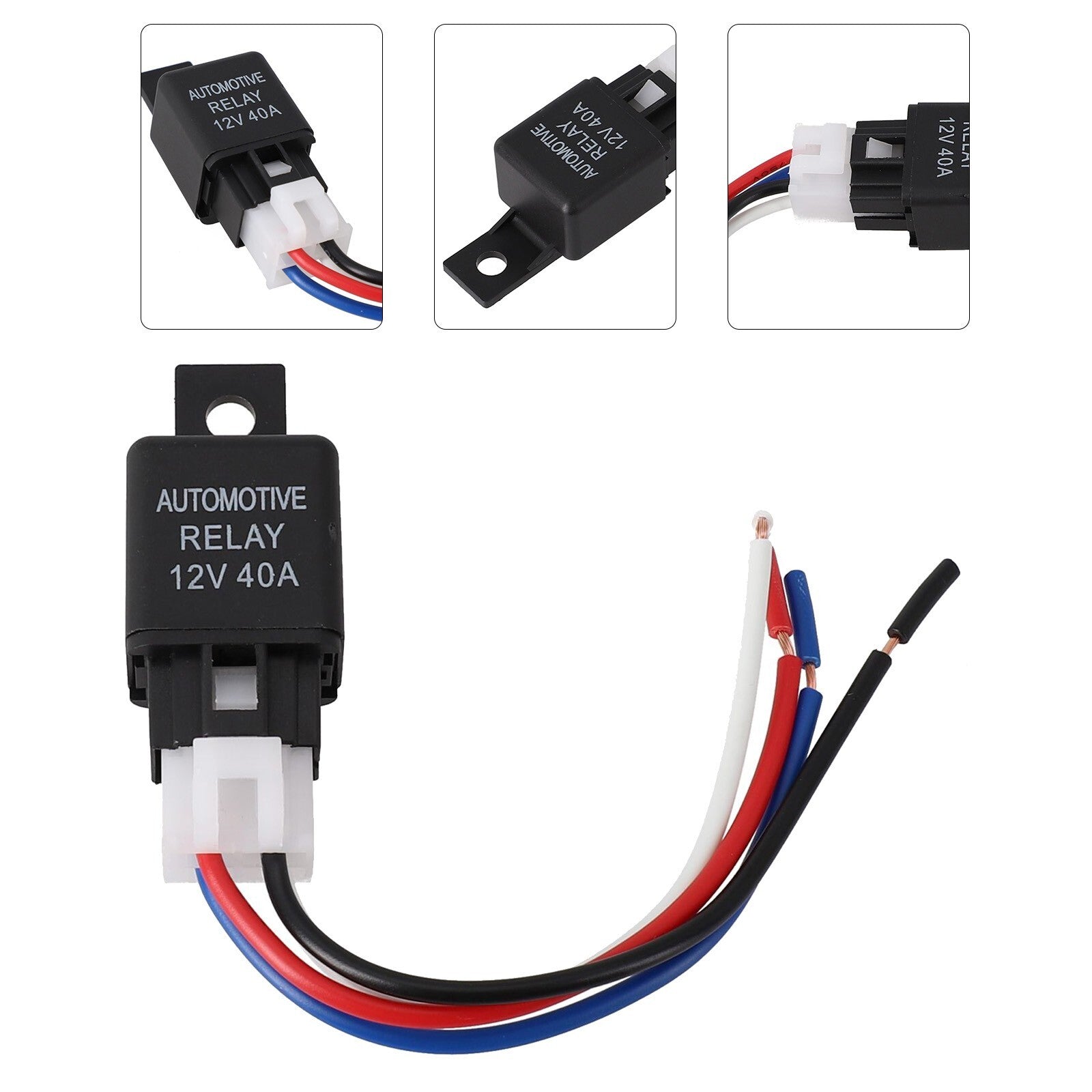ya 5 8.7 1pcs 12V 40A Car Automotive Van Boat Bike 4 Pin SPST Relay With Cable New