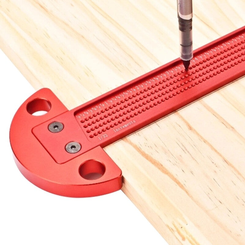 ya 14 Woodworking Scriber T-Shaped Marking T Ruler Aluminum Hole Positioning Gauges