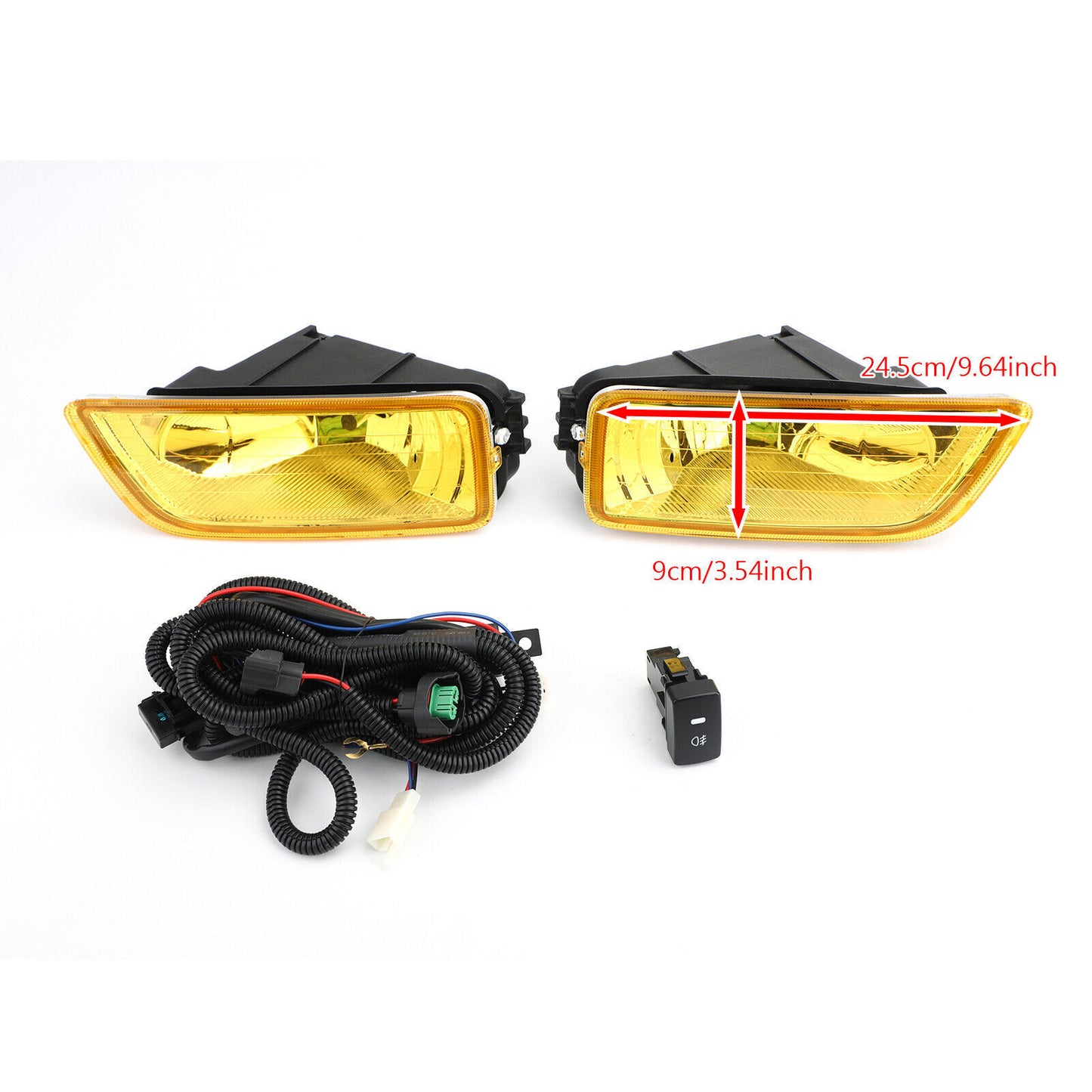 ya 1 8.5.3 Yellow Lens Fog Lights + Switch Fit For 2003-2007 for Honda Accord 04-08 for Acura TL