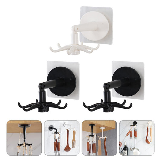 ya 2 7.16 3 Pcs Wall Storage Rack Kitchen Hooks Hanging Hanger Bathroom Self Adhesive