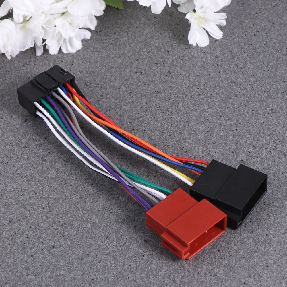 ya 5 8.7 Replacement Heat-resistant 16 Pin to ISO Adapter Wire Harness CD DVD Player