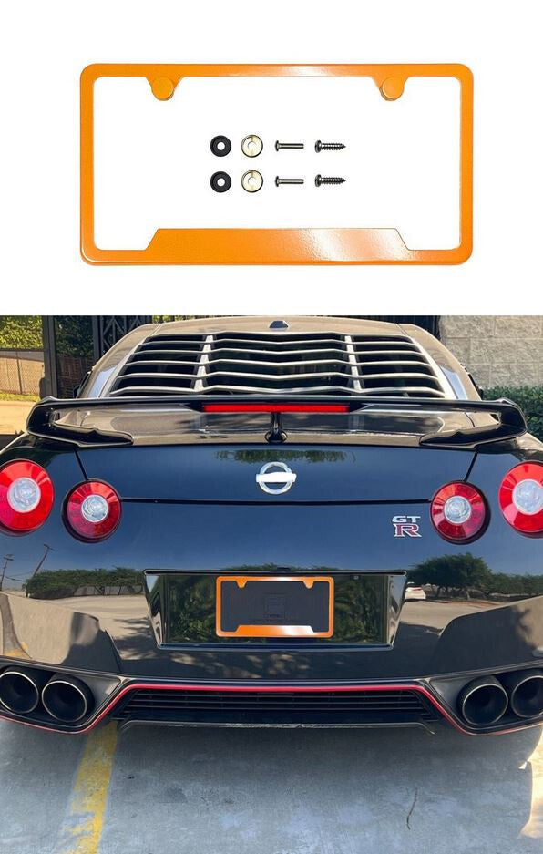 ya 1 8.5.1 Car License Plate Frame Cover Hood Rear Chrome Black Blue American Flag for 