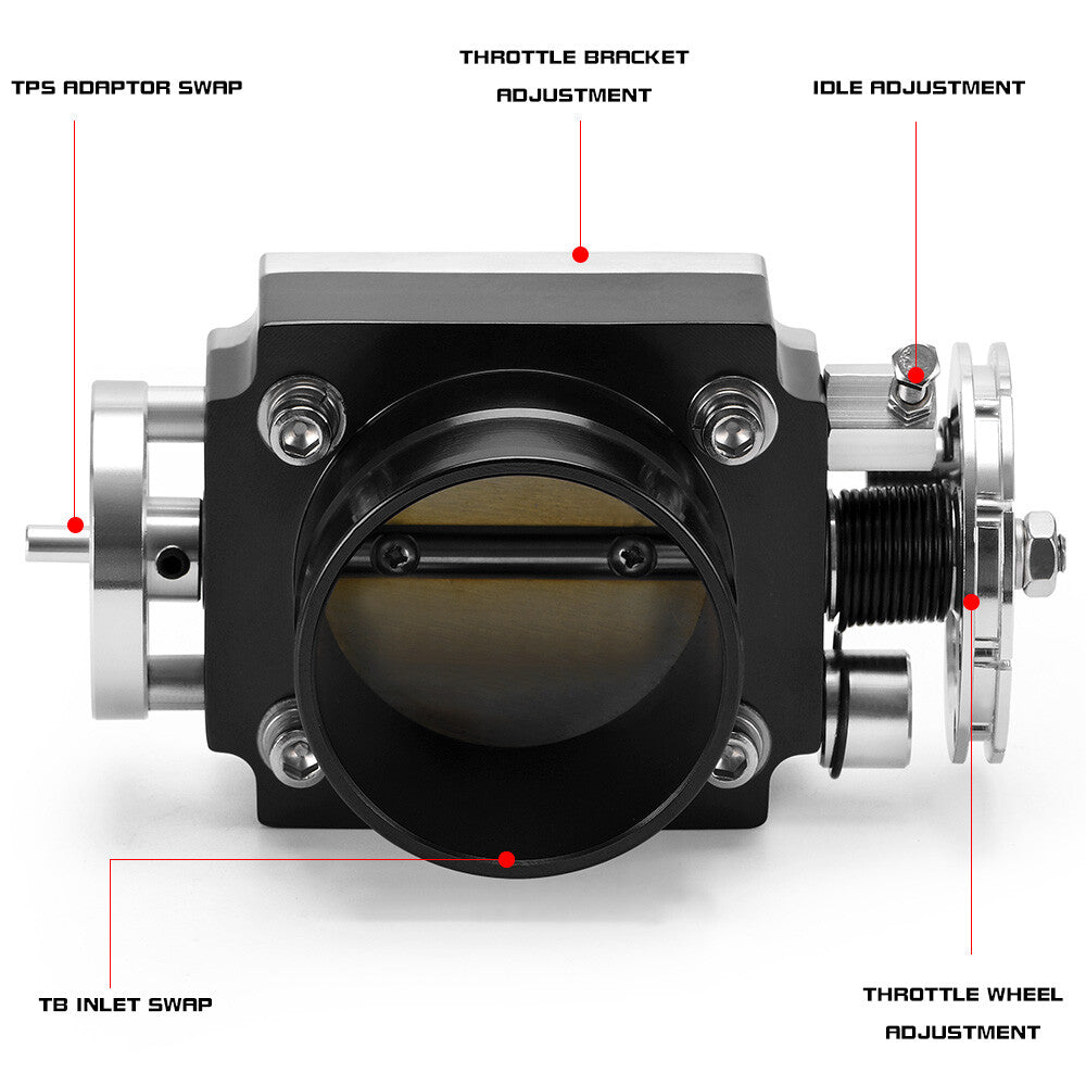 ya 5 8.7 Universal 70MM 2.75'' Billet Aluminum High Flow Intake for MAN ifold Throttle Body